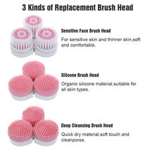 Load image into Gallery viewer, 3 Kinds of Replacement Brush Heads - Fabhera™ SonicGlow – deep pore facial cleansing device for all skin types

